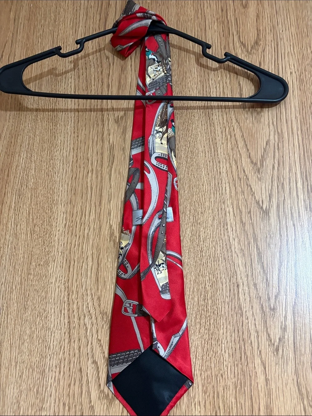 Paco Rabanne 💯 % silk Red Equestrian Print Men’s Tie